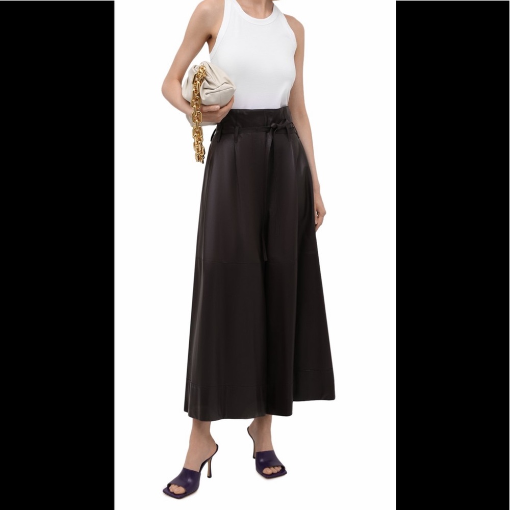 Loewe high waist belted leather culottes, 38